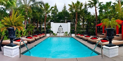 Cabanas line the Artisan pool deck.