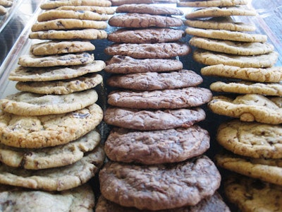 The new Cookie Bar bakery offers specialty flavors such as the Lisa Marie Presley, made with peanut butter, chocolate chunks, and banana chips. Other options include dairy-free chocolate chip and gluten-free chocolate mint.