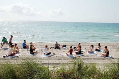 Equinox Fitness Club conducted morning yoga sessions on the beach behind the hotel.