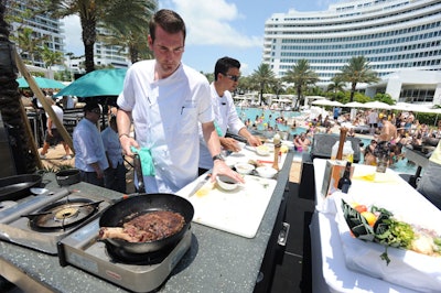 Gotham Steak chefs participated in a barbecue competition on Saturday afternoon.