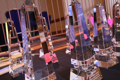 Glass statues were awarded to each of the evening's 18 Rammy winners.