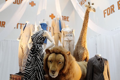 In keeping with the event's carnival feel, event sponsor Hugo Boss displayed fashions alongside stuffed animals.