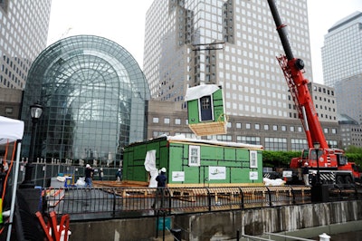 Unlike previous House of the Year building projects, which were built from the ground up, this year Country Living was able to assemble its modular cottage in two weeks. From the manufacture of the pieces to the finished product in the World Financial Center plaza, the process only took about 90 days.