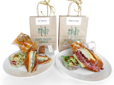 Napa Valley Grille offers bag lunches for office meals or picnics.