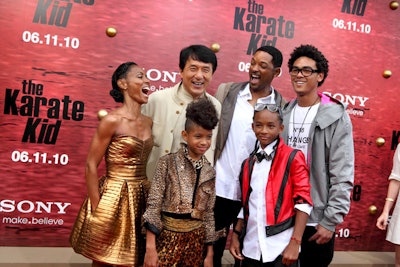 Guests included Jackie Chan and Jaden Smith, whose parents, Will Smith and Jada Pinkett Smith, produced the film.