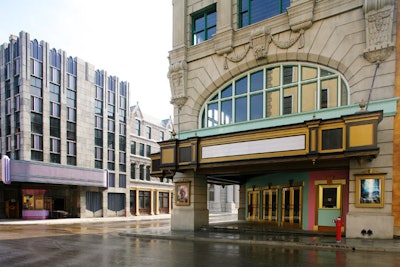 Buildings include both retro and modern looks.