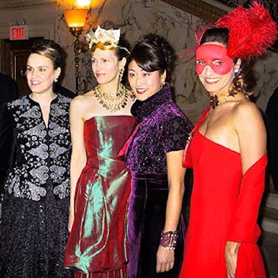 Save Venice executive director Tia Fuhrmann Chapman (left) posed with Young Friends of Save Venice standing committee members Jill Nevins and Adelina Wong and partygoer Sandra Chollet.