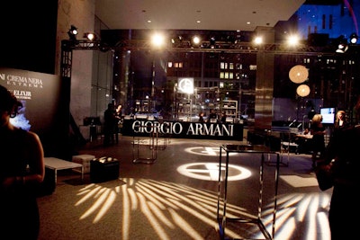 Event management firm Cinco designed the Giorgio Armani V.I.P. lounge.