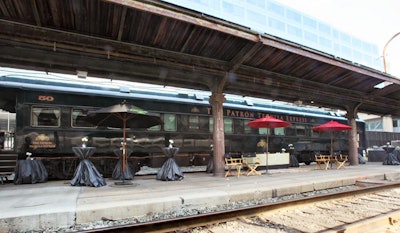 The 85-foot-long Patron Tequila Express served as the backdrop for the two-night event.