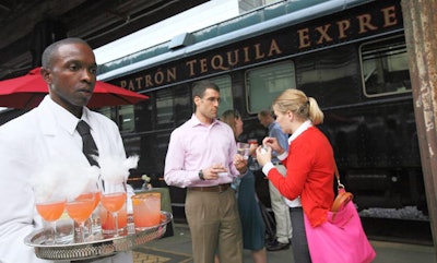 Along with the passed hors d'oeuvres, waiters also offered Patron-based specialty cocktails like the Reconstructed Sangria.