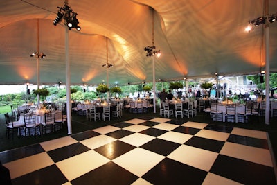 The checkered dance floor mirrored the Gracie Mansion floors.