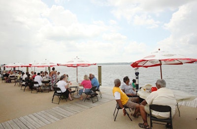 Attendees could escape the crowds and enjoy several different brews in the Stella Artois Belgian Beef Cafe at the end of the pier.