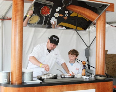Chef Robert Wiedmaier of Marcel's, Brabo, and Brasserie Beck performed a cooking demonstration in the Potomac Tent.