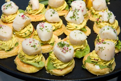 New England Aquarium catered the event, which included passed appetizers of seafood and Asian-inspired bites.