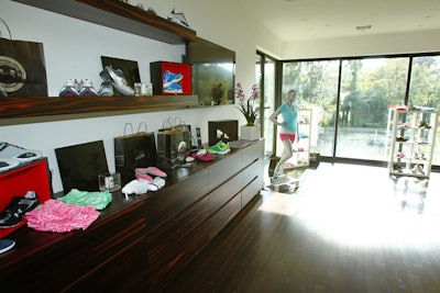 Under Armour displayed its products in the residential setting.