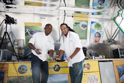 Chefs from Be Organic hosted the food demonstration in the solar-powered mobile kitchen.