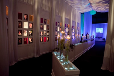 Guests entered the gym through a temporary hall of fame, which showcased photos of previous Founders' Dinner honorees.