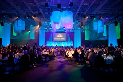 Fabric and lighting played heavily into the look of this year's dinner.