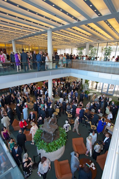The evening started with cocktails and hors d'oeuvres from Blue Plate Catering in the university's new lakeside library.