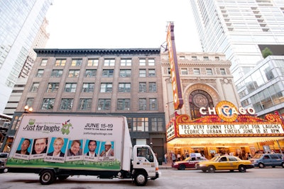 Mobile billboards—and the giant Chicago Theatre marquee—helped advertise the festival.