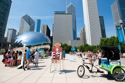 Street teams helped promote the event by chatting it up in crowded spots like Millennium Park.