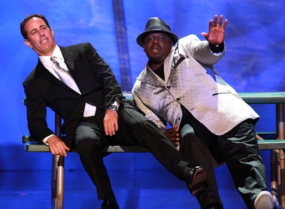 After a brief detour in Indiana, Jerry Seinfeld joined Cedric the Entertainer in his 'Urban Circus' special at the Chicago Theatre on Friday. The special will air on TBS later this month.