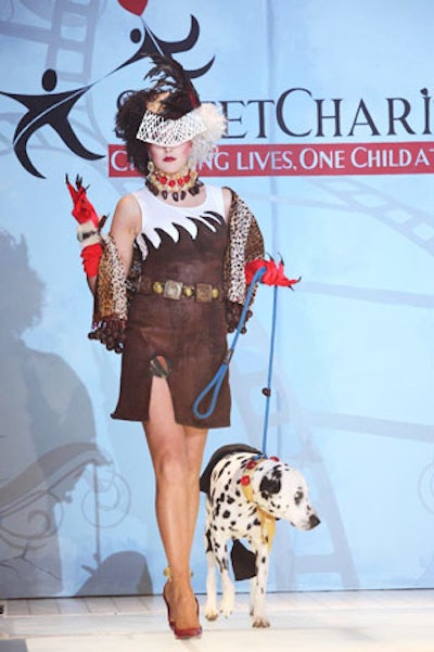 Chocolatier Katie Musser of Co Co. Sala won the Des Alpes Chocolate Fashion Show with her chocolate interpretation of Cruella de Vil's attire.