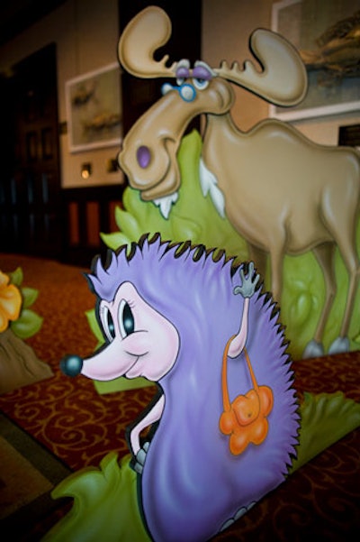 Cutouts of characters from the children's book were also on display.