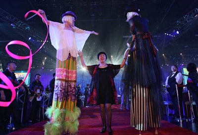 Stilt walkers and other novelty acts performed.