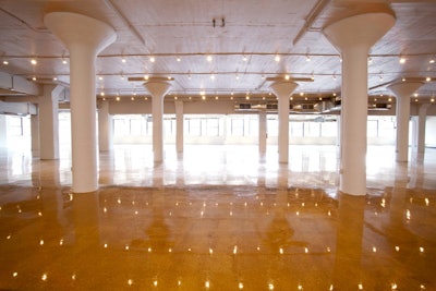 The venue has three floors of open event space. Each floor is 12,000 square feet.