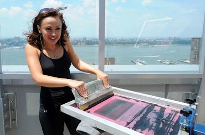 Sponsors provided activities and giveaways for guests. Alternative Apparel's on-site team had a screen-printing station to make custom T-shirts.