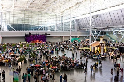 About 7,000 union members and guests filled floor A of the convention center for the opening reception.