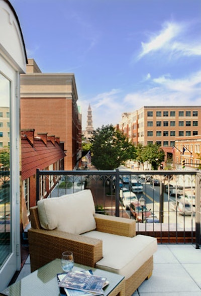 The Lorien Hotel's three terraces are connected to suites and include both indoor and outdoor entertaining spaces.