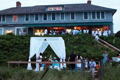 Beach Glamour had all the bells and whistles of a posh Hamptons dance party, including a gauzy gazebo. What did we do before Ian Schrager made these ubiquitous?