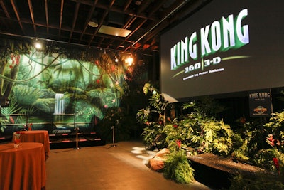 Foliage advanced the jungle theme for the debut of the new King Kong attraction at Universal Studios.