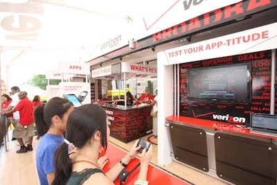Verizon showcased its cable and wireless products on a mobile stage.