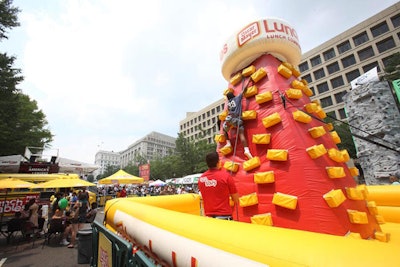 Oscar Mayer Lunchables staged one of two climbing walls available at the festival.