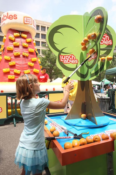 The Lunchables exhibit catered to families with small children and featured several interactive games and a cooling station.