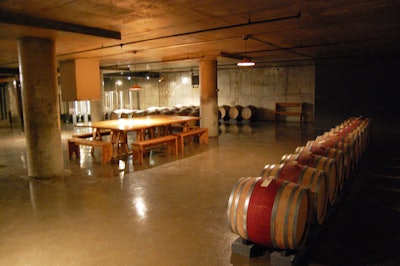 The barrel room can accommodate groups of 150 for receptions.
