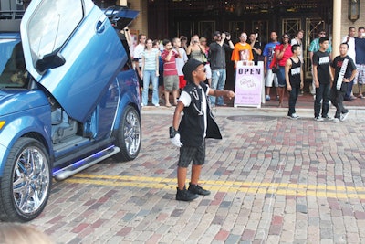 A child dressed as Michael Jackson danced alongside Mix on Wheel's DJ vehicle.