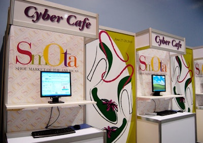 Organizers provided branded computer kiosks for attendees to use throughout the show.