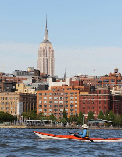 Manhattan Kayak Company can teach groups how to paddle on the Hudson.