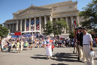 Before the official event, the crowd had the chance to interact with the historic Continental Color Guard.