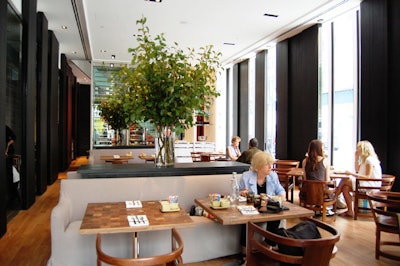 At street level is the Shop, the Andaz Fifth Avenue's 38-seat restaurant.
