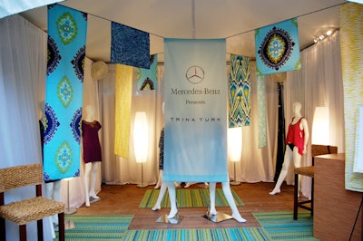 Trina Turk sponsored a pop-up design showroom in one of the poolside cabanas following her show on Thursday night.