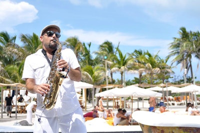 Saxophonist Pablo Landi also performed at Nikki Beach.