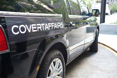 In keeping with the secret agent-style props, the producers used SUVs subtly branded with the name of the show and television network to transport the spies to new locations.