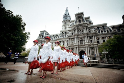 To attract attention to the silent effort, USA Network deployed the secret agent mimics to visible locations and high-traffic areas, including Philadelphia's City Hall.