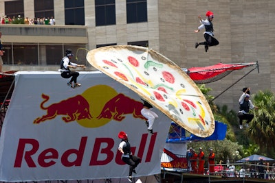 The Save Salad, Toss Pizza team wore chefs hats in theme with their machine design.