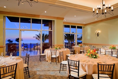 The Belleair room can host 120 people with an additional 30 on the adjoining terrace.